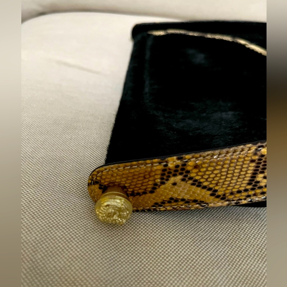 Barry Kieselstein-Cord bag w/ snake skin trim, pony hair flap, alligator metals - Picture 3 of 6